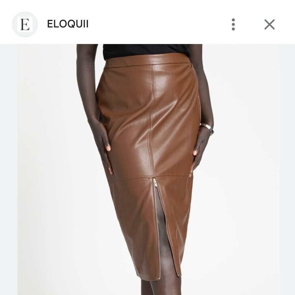 Eloquii Faux Leather Zipper Skirt. Size 20W.